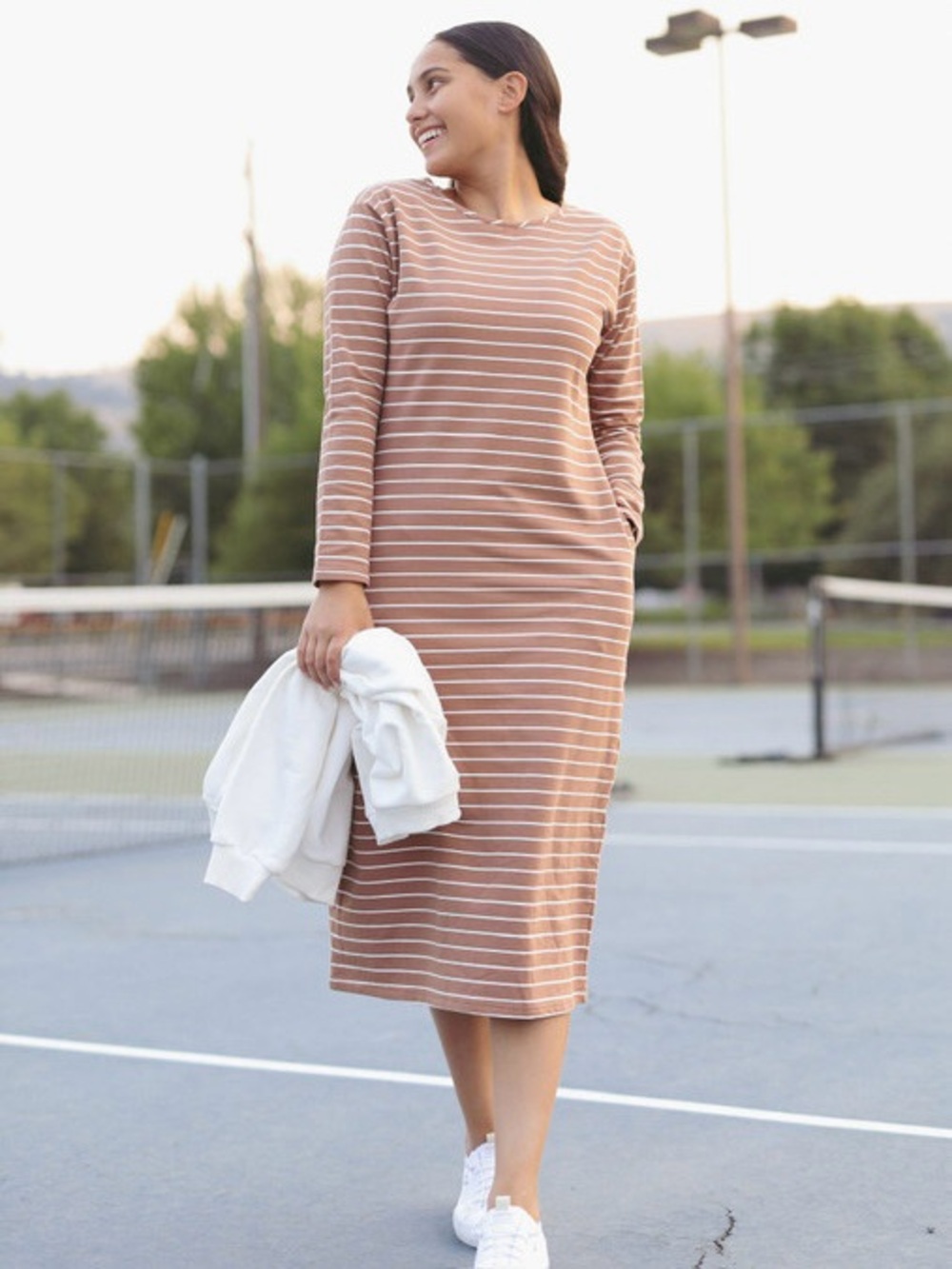 Dainty Jewells Everyday Elegance  Striped Midi Dress Size 3XL